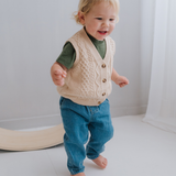 Gilet en coton tricoté Beige
