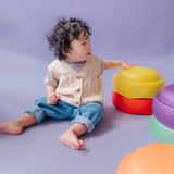 Gilet en coton tricoté Beige