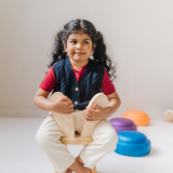 Gilet en coton tricoté bleu marine