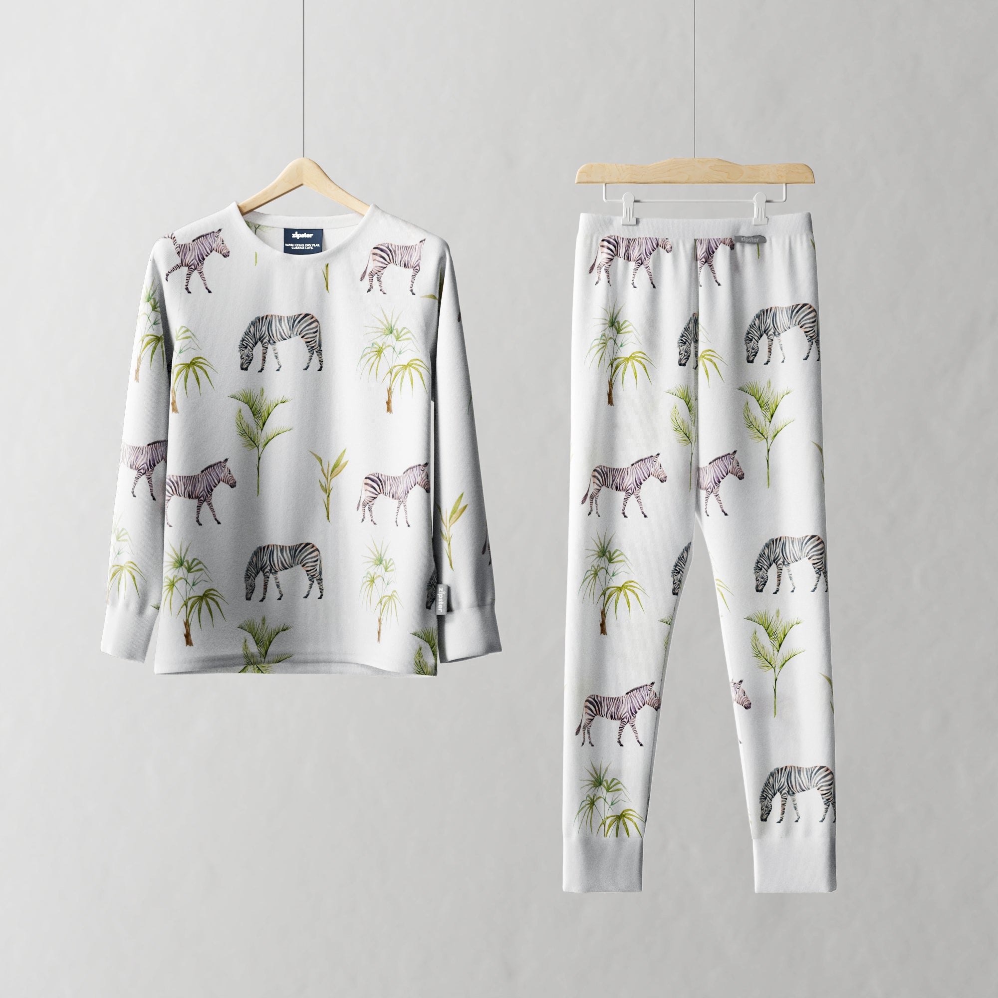 Children's PJ Set Grazing Zebra