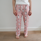 Rosa Pinguin-Pyjama-Set für Damen