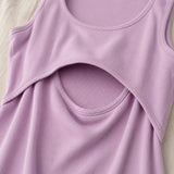 St Tropez Ribbed Borstvoedingsjurk Lila