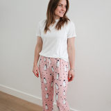 Rosa Pinguin-Pyjama-Set für Damen