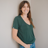 Kojící tričko s výstřihem do V Forest Green