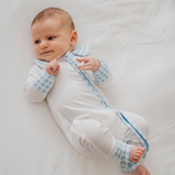ZIPSTER™ Kragen mit reinblauem Gingham-Muster