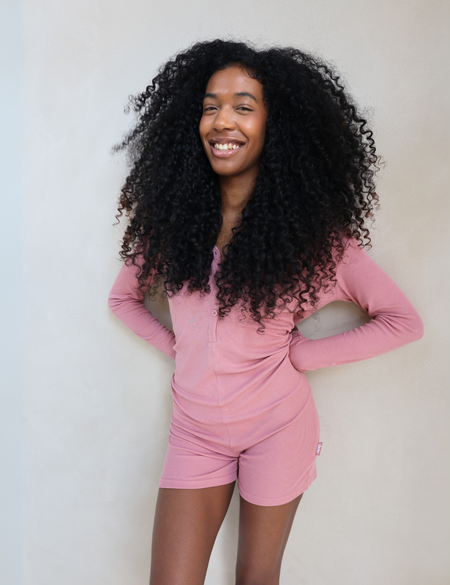 Ladies Ribbed Bodysuit - Rose