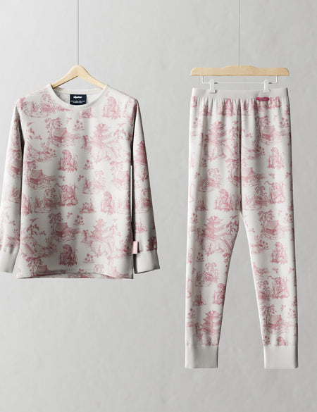 Children's PJ Set Pink Toile de Jouy