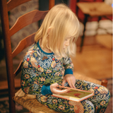 William Morris Kinder PJ Set Aardbeiendief Navy Blauw