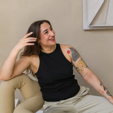 Breastfeeding Ribbed Canotta Nero