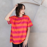 Camiseta de lactancia oversize rosa y naranja