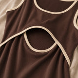 St Tropez Ribbed Stillkleid Schokolade