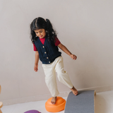 Gebreid katoenen vest marineblauw