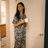 William Morris Damen Pyjamas Set Erdbeerdieb Marineblau