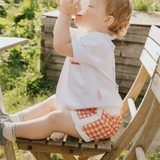 Pantalones cortos de rizo «Adventure» con estampado de cuadros vichy