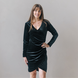 Paris - Vestito in velluto per l'allattamento Nero