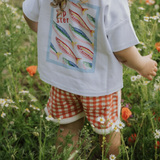 Pantalones cortos de rizo «Adventure» con estampado de cuadros vichy