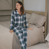 Ladies Pajamas Set Green Tartan