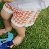 Pantalones cortos de rizo «Adventure» con estampado de cuadros vichy