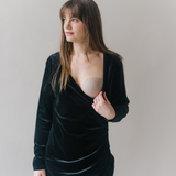 Paris - Vestito in velluto per l'allattamento Nero