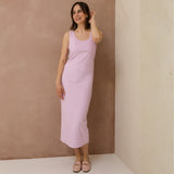 St Tropez Ribbed Borstvoedingsjurk Lila