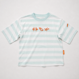 Gestreept oversized kinder T-shirt Seafoam Shells