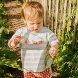 Gestreept oversized kinder T-shirt Seafoam Shells