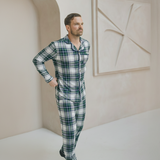 Ensemble de pyjamas écossais vert pour hommes