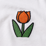 Geborduurde oranje tulp op het nijntje witte borstvoeding-T-shirt