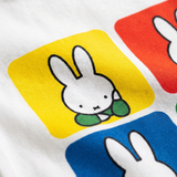 Close-up van de popart-print nijntje op het Retro nijntje popart-bamboe-babybodysuit