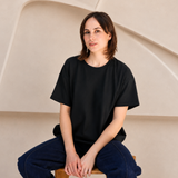 Oversized borstvoeding T-shirt zwart