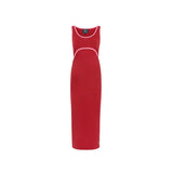 St Tropez Ribbed Stillkleid Rot & Rosa