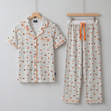 Dámská bambusová pyžamová souprava Miffy Checkered Bloom, pohled zepředu