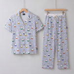 Ladies Miffy Peek-a-Boo Blue bamboo pyjama set, front view