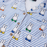 Design detail on the Ladies Miffy Peek-a-Boo Blue bamboo pyjama set